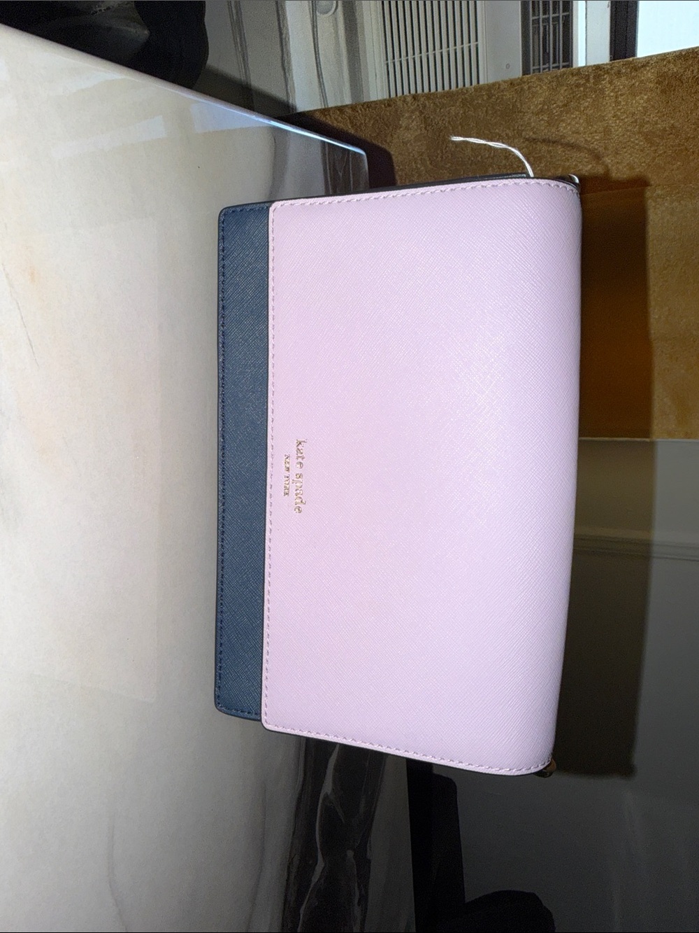 kate spade Pink and Black Saffiano Crossbody Wallet